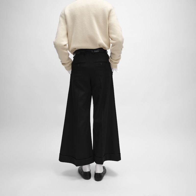 pantalon de dock en gabardine de laine et mohair