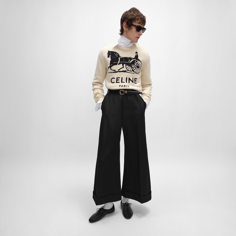 pantalon de dock en gabardine de laine et mohair