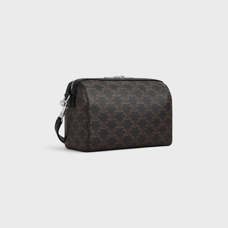 mini boston en toile triomphe et cuir de veau