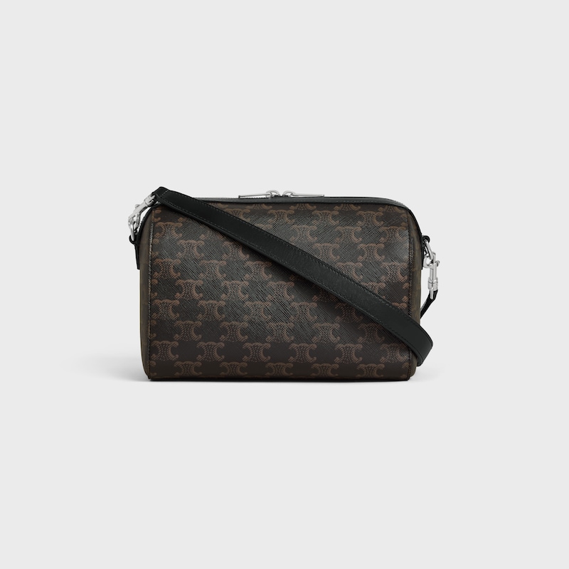 mini boston en toile triomphe et cuir de veau