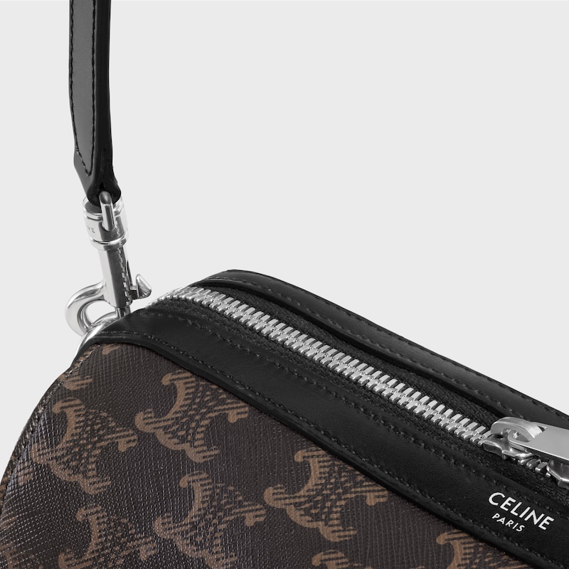 mini boston en toile triomphe et cuir de veau