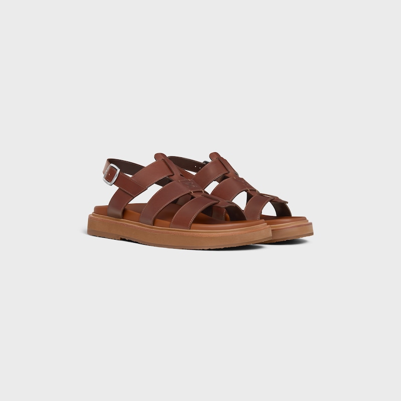 sandales céline tippi en cuir de veau - bronzage végétal