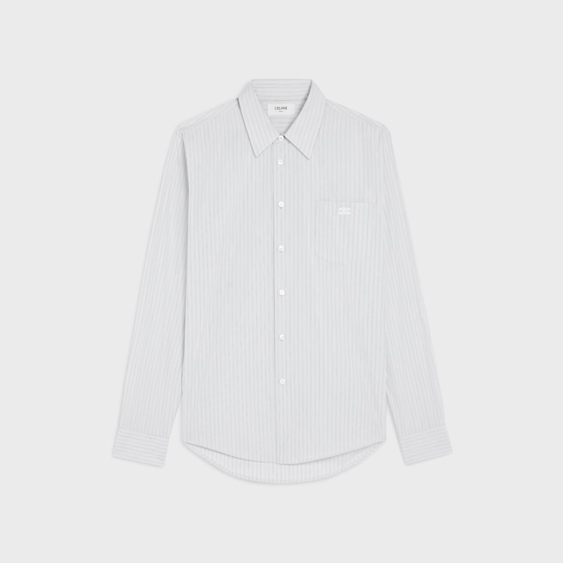 chemise ample en popeline de coton rayée