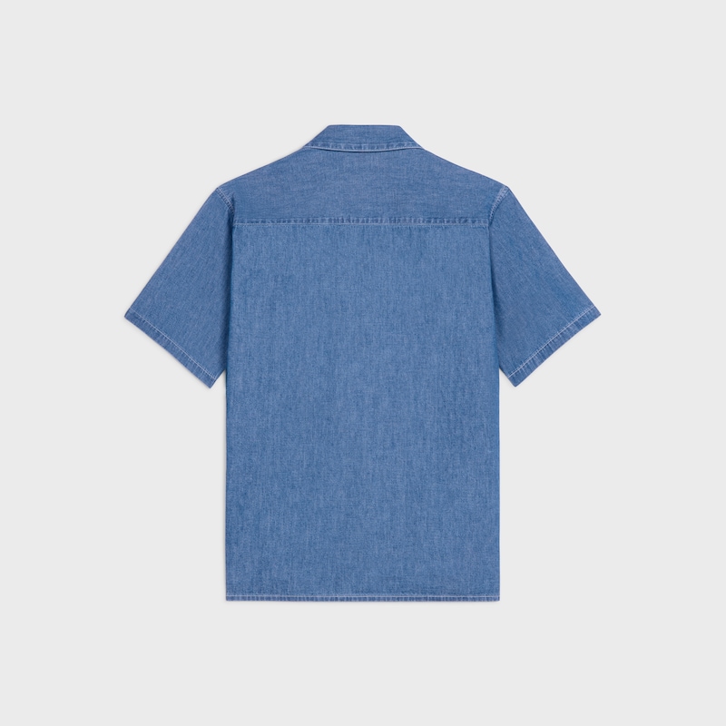 chemise À manches courtes en denim de coton