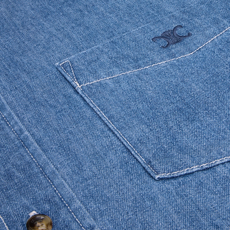 chemise À manches courtes en denim de coton