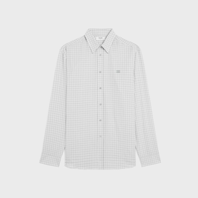 chemise décontractée en sergé de coton à carreaux