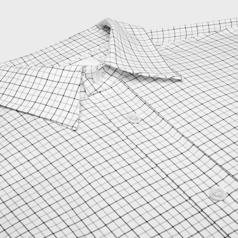 chemise décontractée en sergé de coton à carreaux