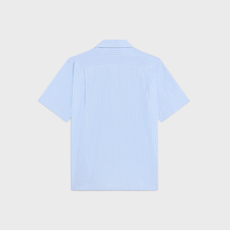 chemise de bowling en popeline de coton rayée