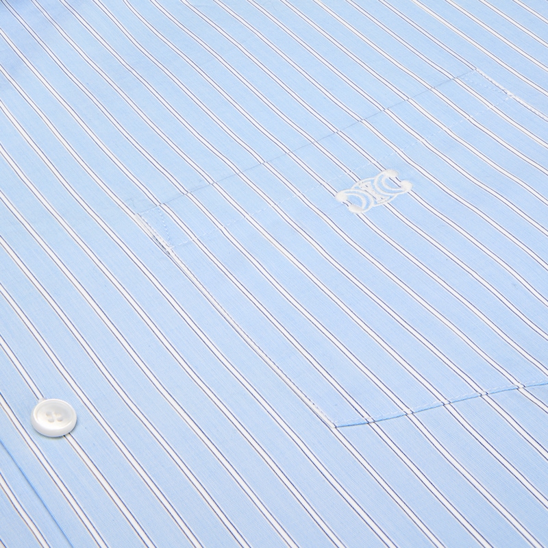 chemise de bowling en popeline de coton rayée