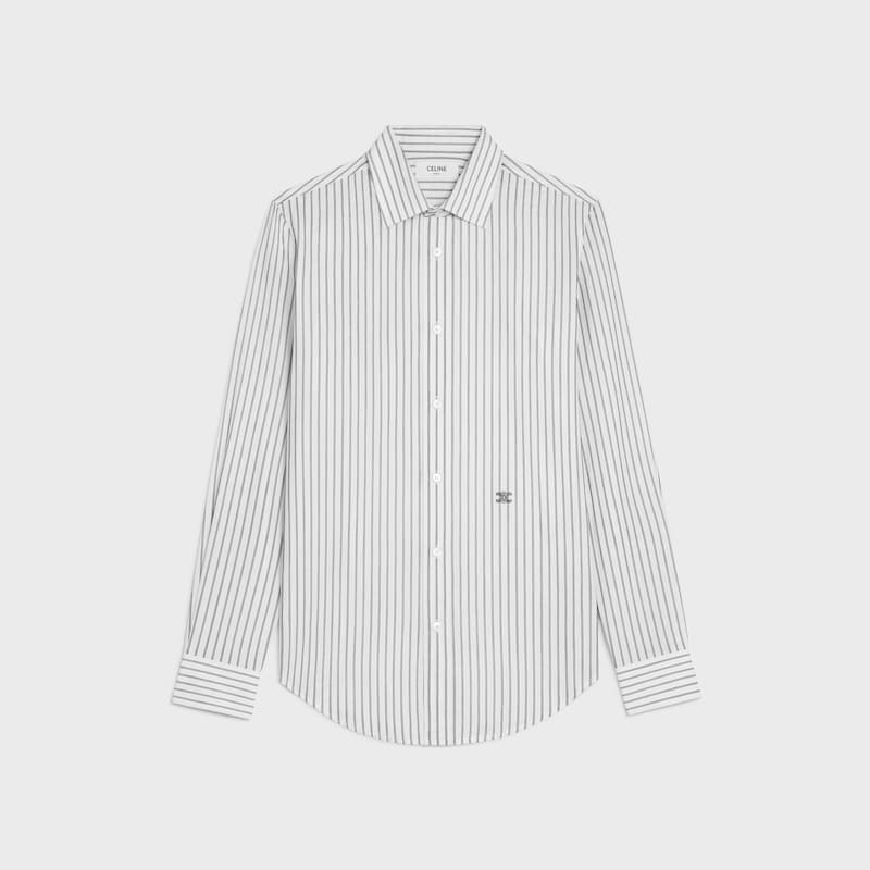 chemise classique en coton À rayures