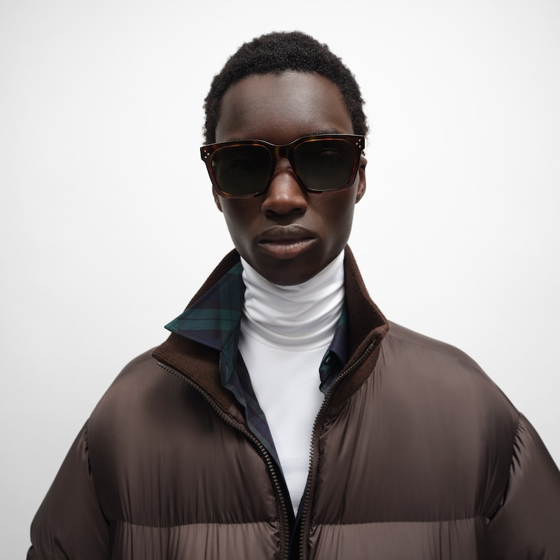 lunettes de soleil à monture noire 45 en acétate