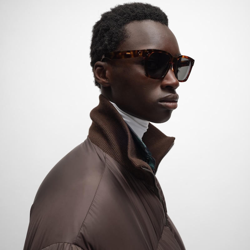 lunettes de soleil à monture noire 45 en acétate