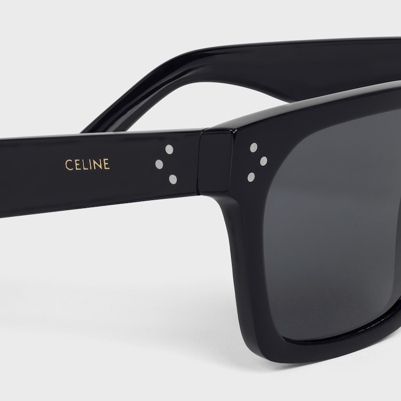 lunettes de soleil à monture noire 45 en acétate