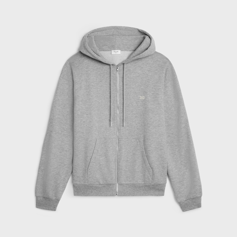 sweat à capuche zippé ample triomphe en cachemire et coton