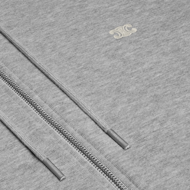 sweat à capuche zippé ample triomphe en cachemire et coton