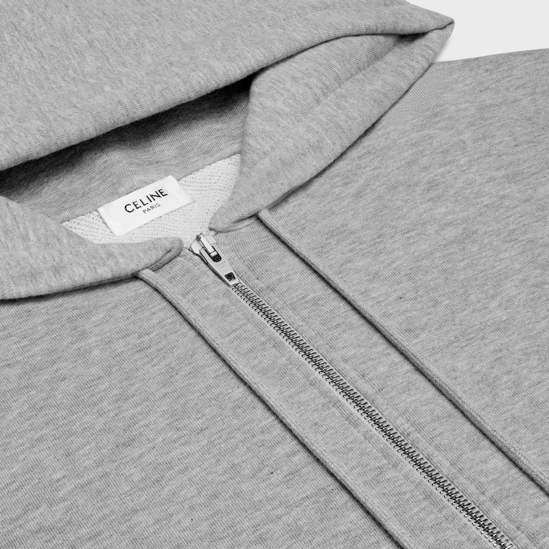 sweat à capuche zippé ample triomphe en cachemire et coton