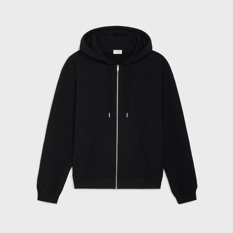 sweat à capuche zippé ample céline en molleton de coton