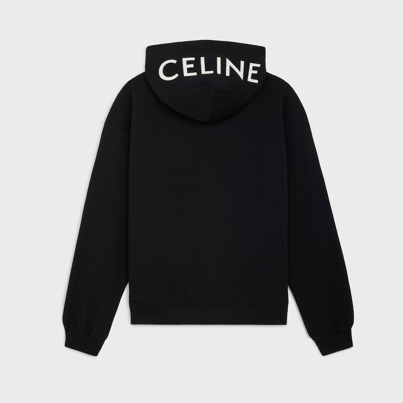 sweat à capuche zippé ample céline en molleton de coton