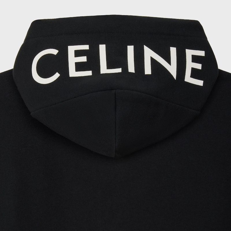 sweat à capuche zippé ample céline en molleton de coton