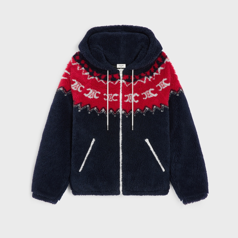 veste à capuche en polaire fair isle triomphe