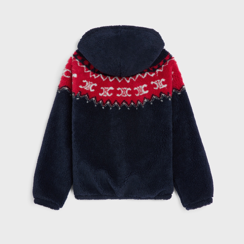 veste à capuche en polaire fair isle triomphe