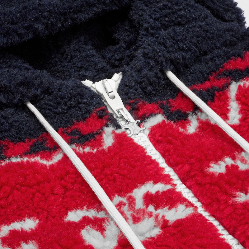 veste à capuche en polaire fair isle triomphe