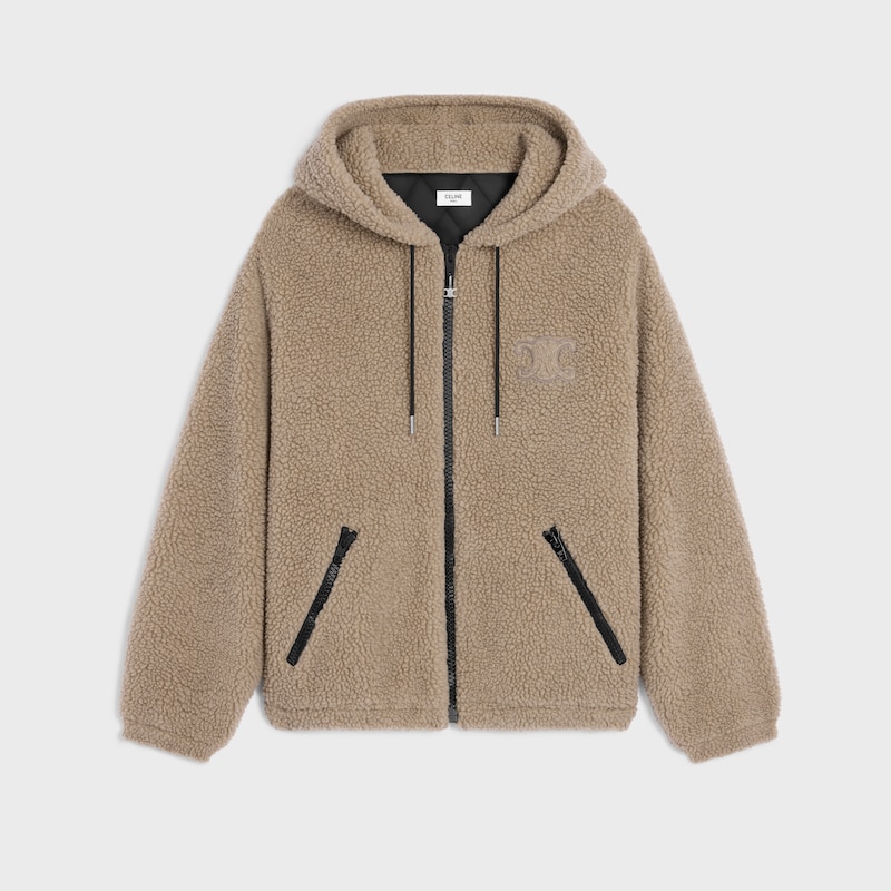 veste à capuche en polaire de laine et de coton