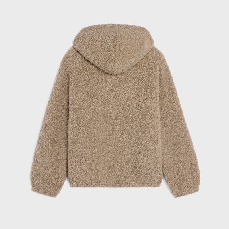 veste à capuche en polaire de laine et de coton