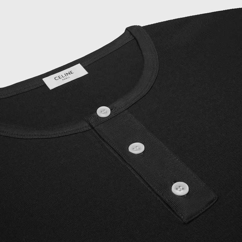 t-shirt à manches longues en jersey de coton côtelé
