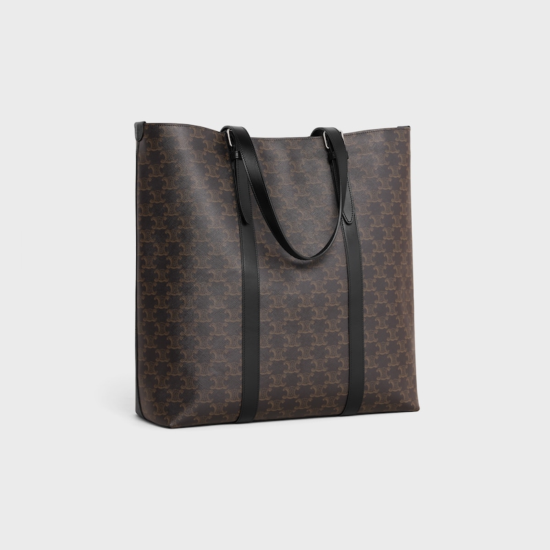 cabas à boucle en toile triomphe et cuir de veau