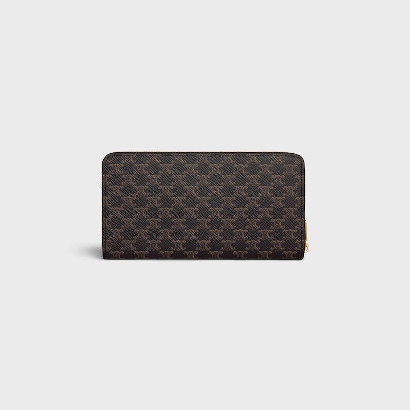 grand portefeuille zippé en toile triomphe