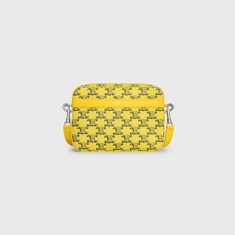 petit sac messager en toile triomphe et peau de veau