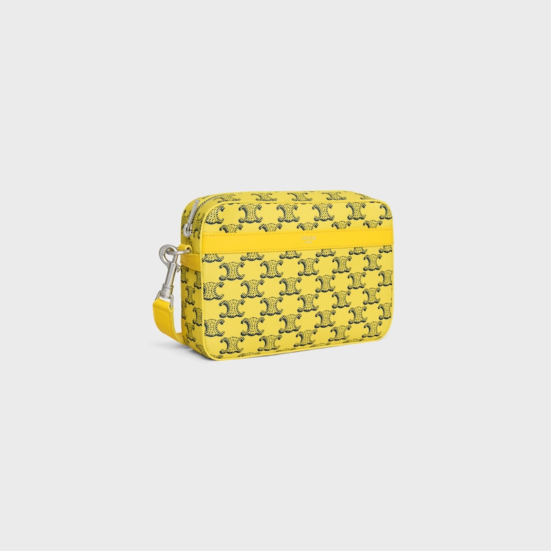 petit sac messager en toile triomphe et peau de veau