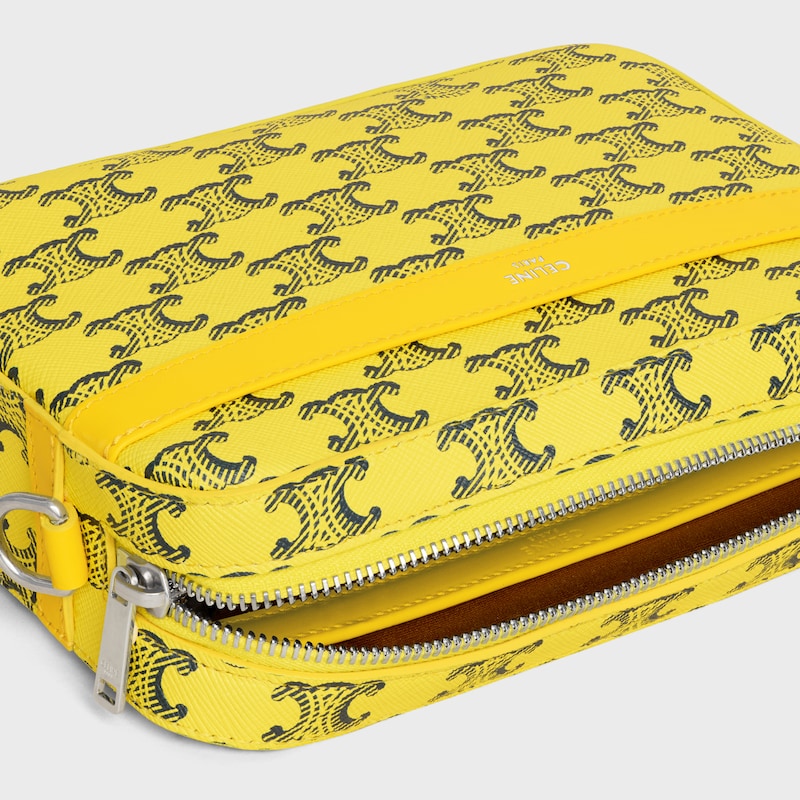 petit sac messager en toile triomphe et peau de veau