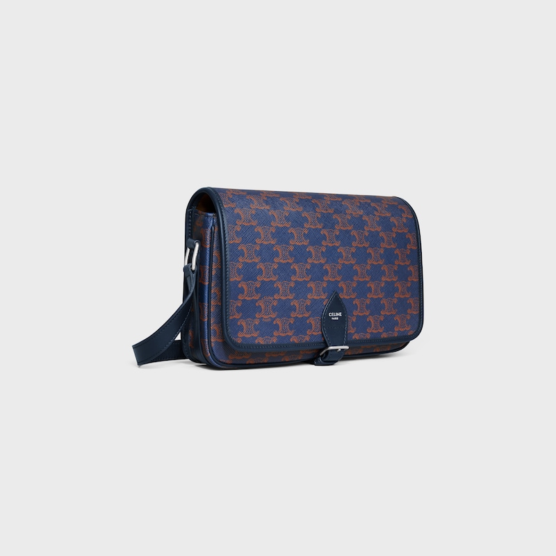 petit sac messager folco en toile triomphe et cuir de veau