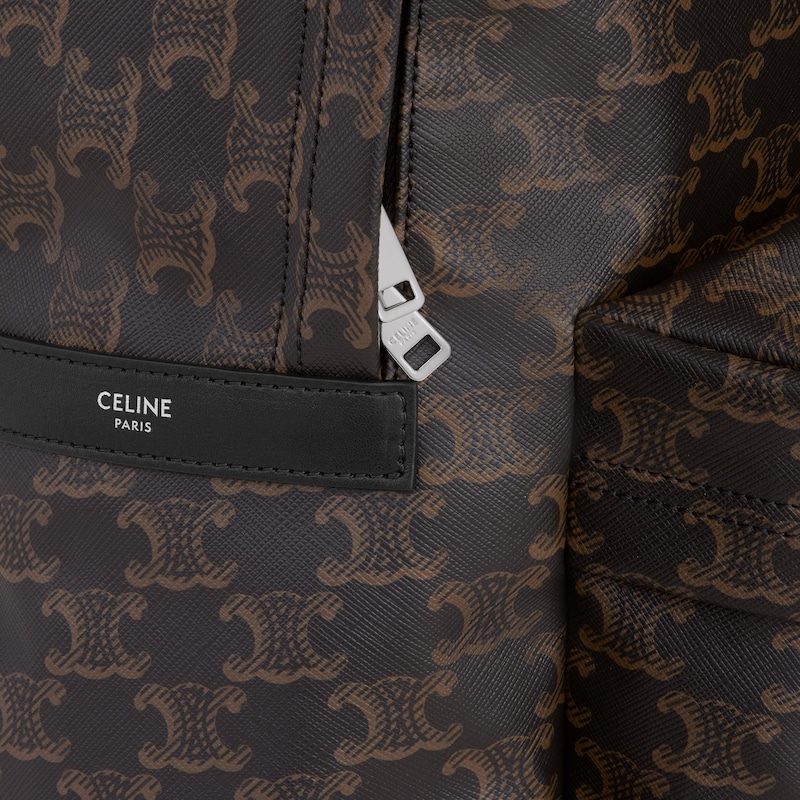 sac à dos moyen en toile triomphe et cuir de veau