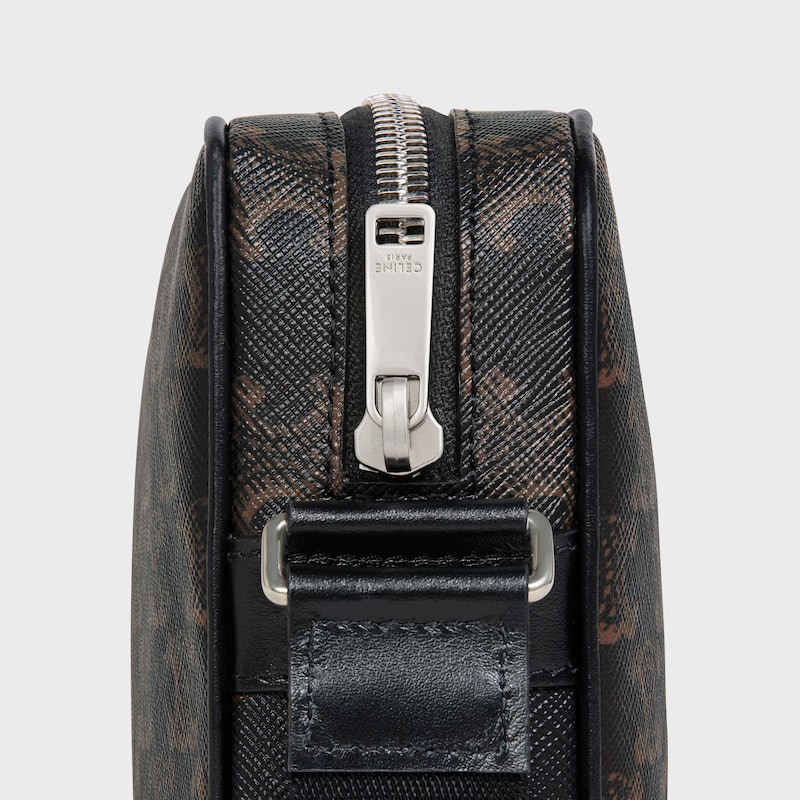 sac messager moyen en toile triomphe et cuir de veau