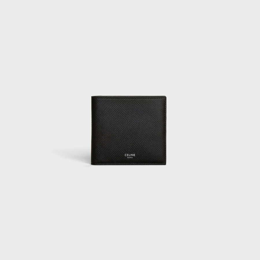porte-cartes pliable en cuir de veau grainé