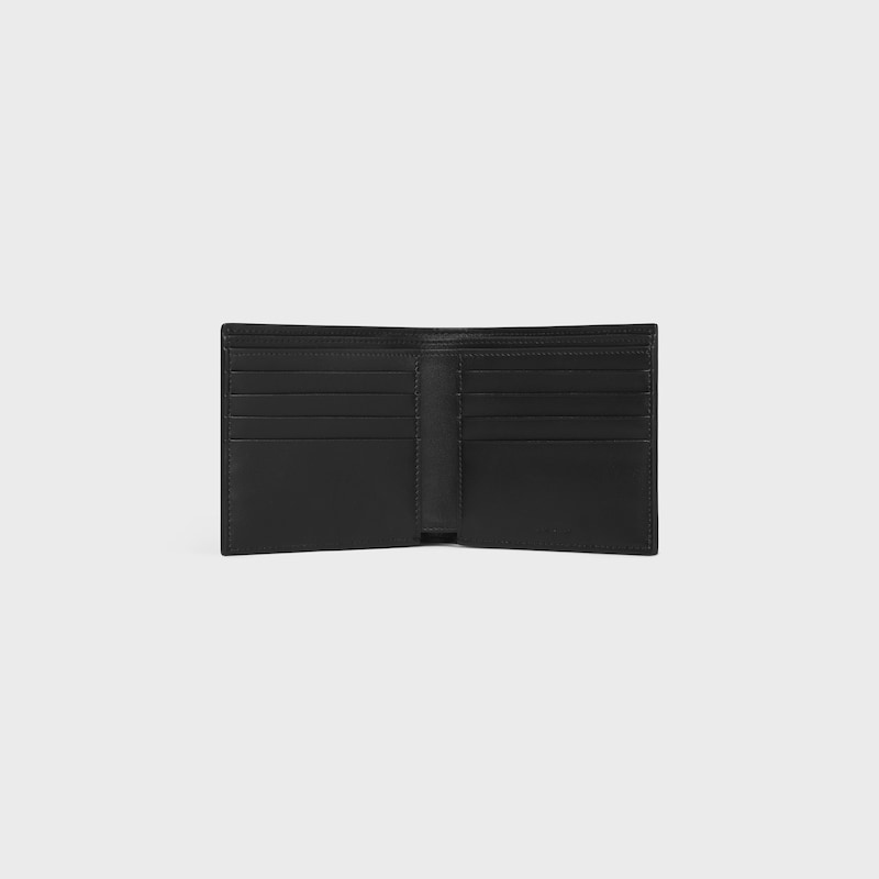 porte-cartes à deux volets en cuir de veau avec motif triomphe en relief