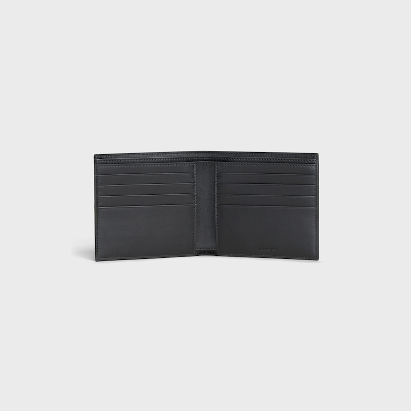 porte-cartes pliable en cuir de veau grainé